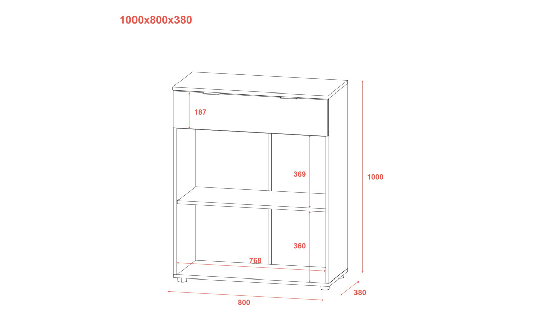 Kommode Doros Ron 2 Kaschmir 2 Türen 1 Schublade 80x38x100 (41516044)