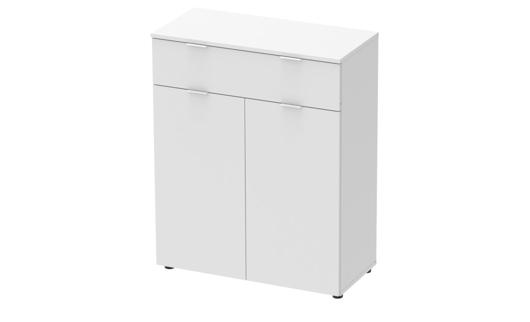 Kommode Doros Ron 2 Weiß 2 Türen 1 Schublade 80x38x100 (41516003)
