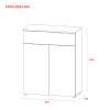 Kommode Doros Ron 2 Kaschmir 2 Türen 1 Schublade 80x38x100 (41516044)