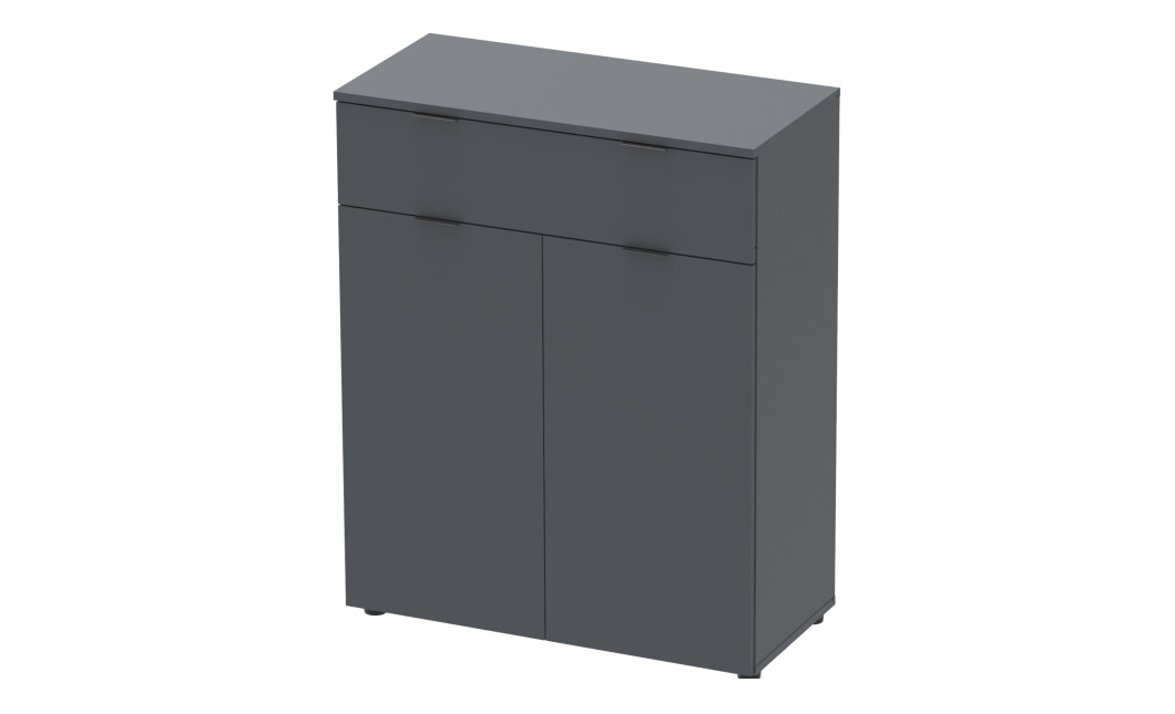 Kommode Doros Ron 2 Graphitgrau 2 Türen 1 Schublade 80x38x100 (41516004)
