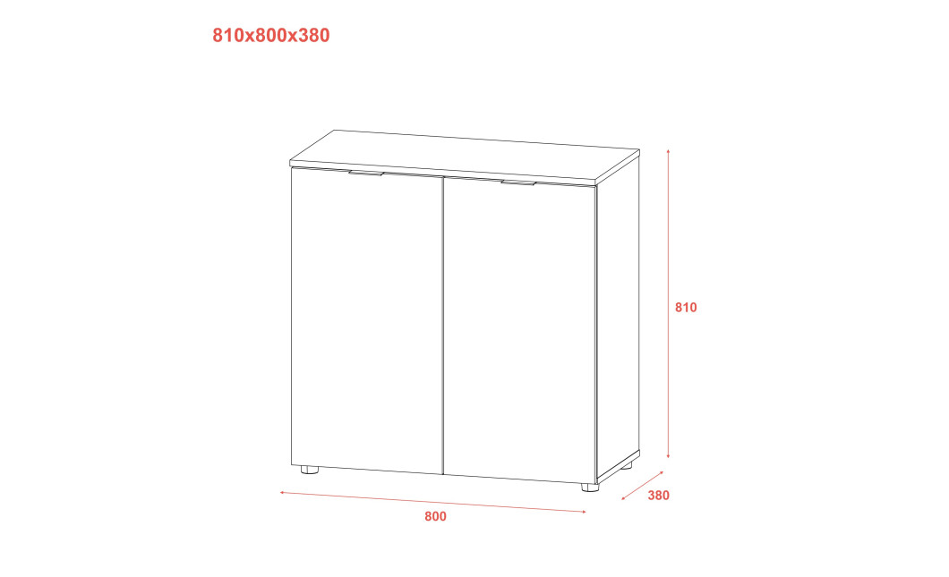 Kommode Doros Ron 3 Kaschmir 2 Türen 80x38x81 (41516045)