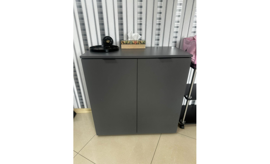 Kommode Doros Ron 3 Graphitgrau 2 Türen 80x38x81 (41516002)