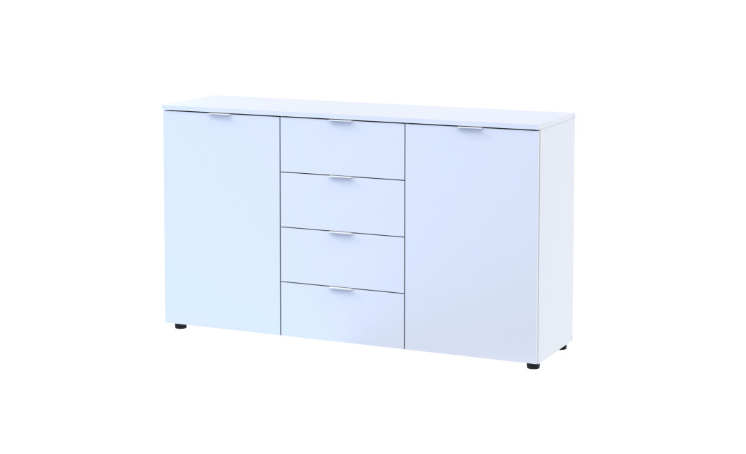Kommode Doros Ron 5 Weiß 2 Türen 4 Schubladen 140x38x81 (44900223)