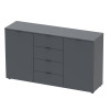 Kommode Doros Ron 5 Graphitgrau 2 Türen 4 Schubladen 140x38x81 (44900235)