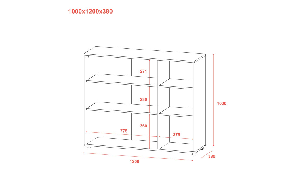 Kommode Doros Ron 6 Kaschmir 3 Türen 120x38x100 (41516048)