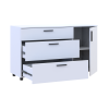 Kommode Doros Thorn Weiß 3 Schubladen 1 Tür 135x51,6x80 (41510181)