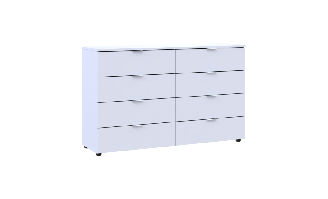 Kommode Doros Ron 8 Weiß 8 Schubladen 130x38x81 (41516172)