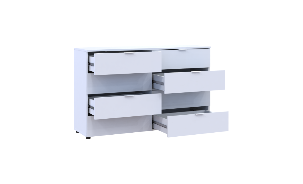 Kommode Doros Ron 8 Weiß 8 Schubladen 130x38x81 (41516172)