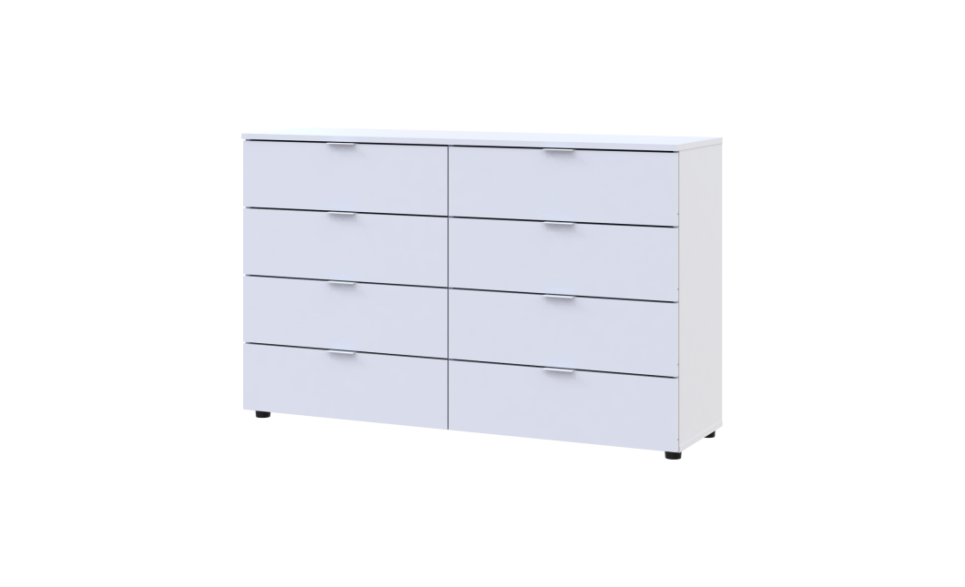 Kommode Doros Ron 8 Weiß 8 Schubladen 130x38x81 (41516172)