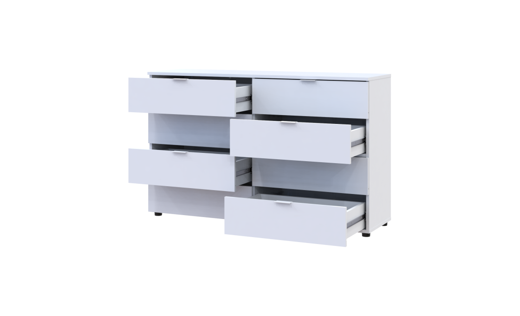 Kommode Doros Ron 8 Weiß 8 Schubladen 130x38x81 (41516172)