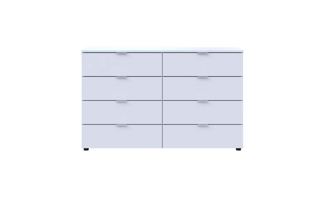 Kommode Doros Ron 8 Weiß 8 Schubladen 130x38x81 (41516172)