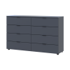 Kommode Doros Ron 8 Graphitgrau 8 Schubladen 130x38x81 (41516173)