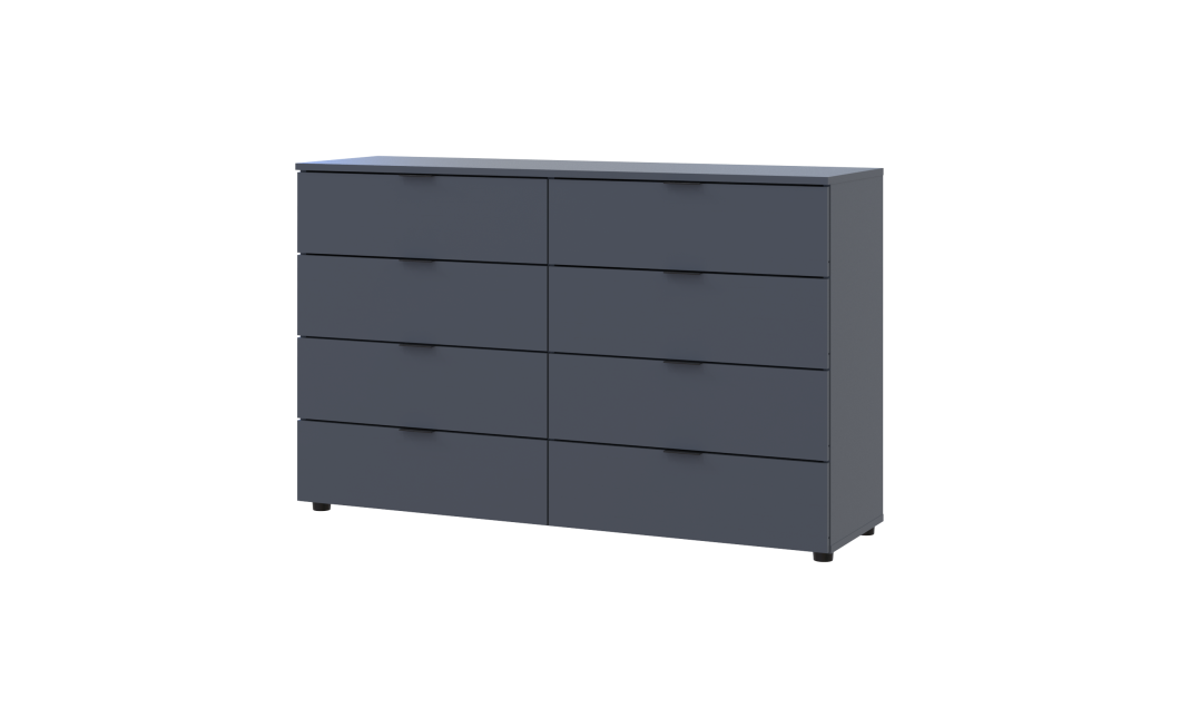Kommode Doros Ron 8 Graphitgrau 8 Schubladen 130x38x81 (41516173)
