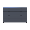 Kommode Doros Ron 8 Graphitgrau 8 Schubladen 130x38x81 (41516173)