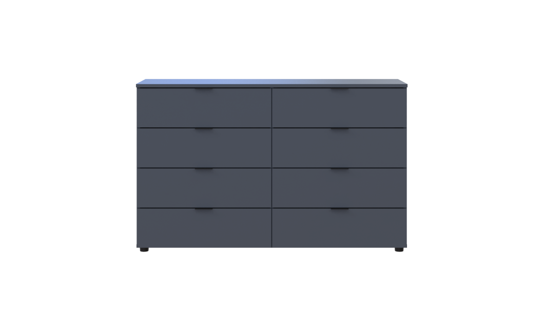 Kommode Doros Ron 8 Graphitgrau 8 Schubladen 130x38x81 (41516173)