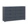 Kommode Doros Ron 8 Graphitgrau 8 Schubladen 130x38x81 (41516173)