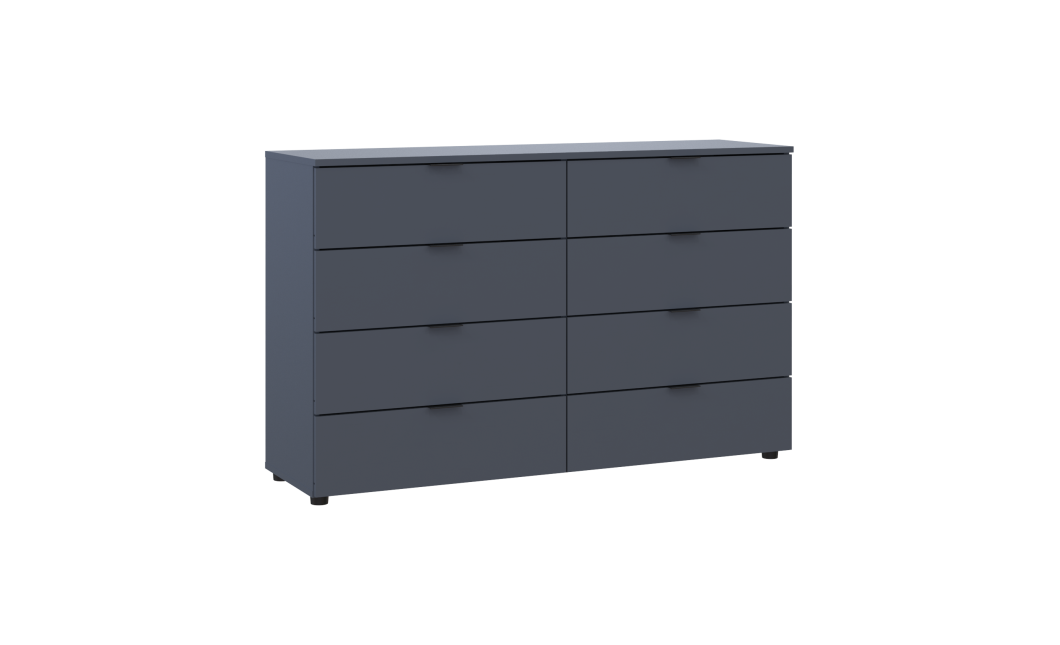 Kommode Doros Ron 8 Graphitgrau 8 Schubladen 130x38x81 (41516173)