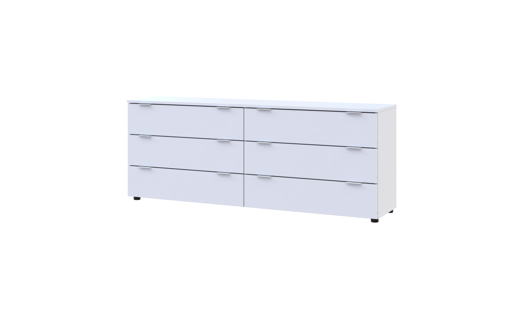 Kommode Doros Ron 9 Weiß 6 Schubladen 160x38x62 (41516175)
