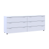 Kommode Doros Ron 9 Weiß 6 Schubladen 160x38x62 (41516175)