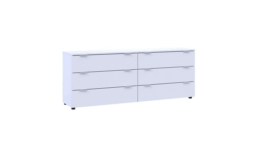 Kommode Doros Ron 9 Weiß 6 Schubladen 160x38x62 (41516175)