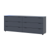 Kommode Doros Ron 9 Graphitgrau 6 Schubladen 160x38x62 (41516176)