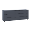 Kommode Doros Ron 9 Graphitgrau 6 Schubladen 160x38x62 (41516176)
