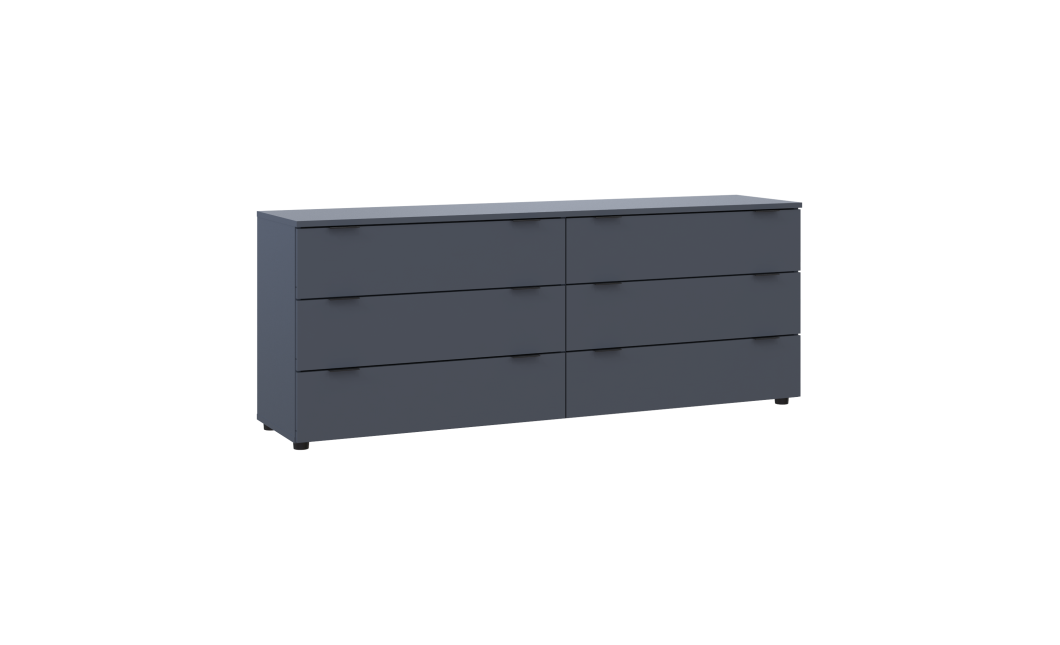 Kommode Doros Ron 9 Graphitgrau 6 Schubladen 160x38x62 (41516176)
