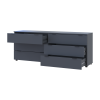 Kommode Doros Ron 9 Graphitgrau 6 Schubladen 160x38x62 (41516176)