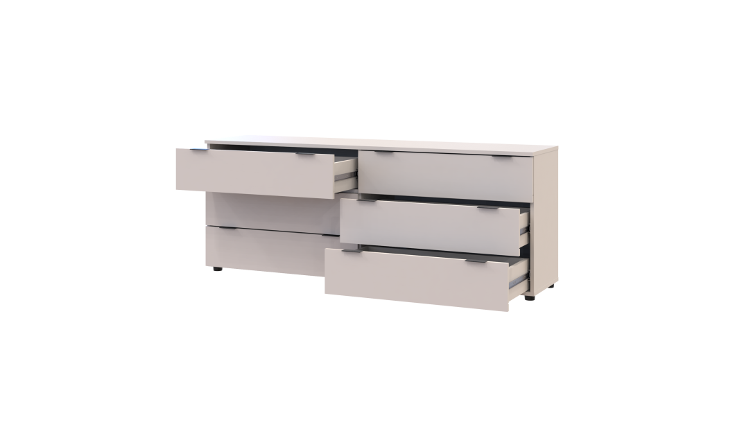 Kommode Doros Ron 9 Kaschmir 6 Schubladen 160x38x62 (41516174)