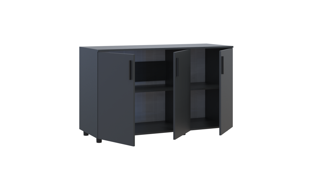 Kommode Doros Thorn Anthrazit 3 Türen 135x51,6x80 (41510173)