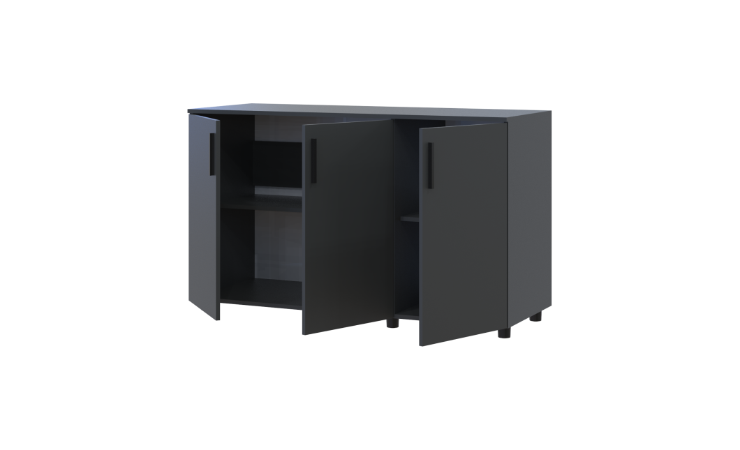 Kommode Doros Thorn Anthrazit 3 Türen 135x51,6x80 (41510173)