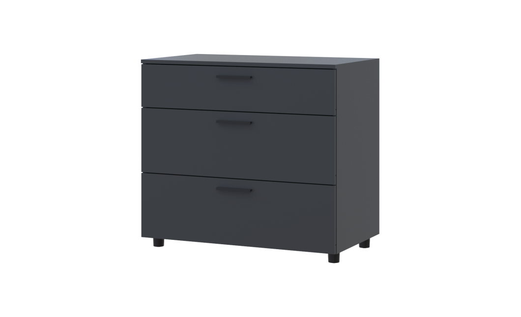 Kommode Doros Thorn Anthrazit 3 Schubladen 90x51,6x80 (41510161)