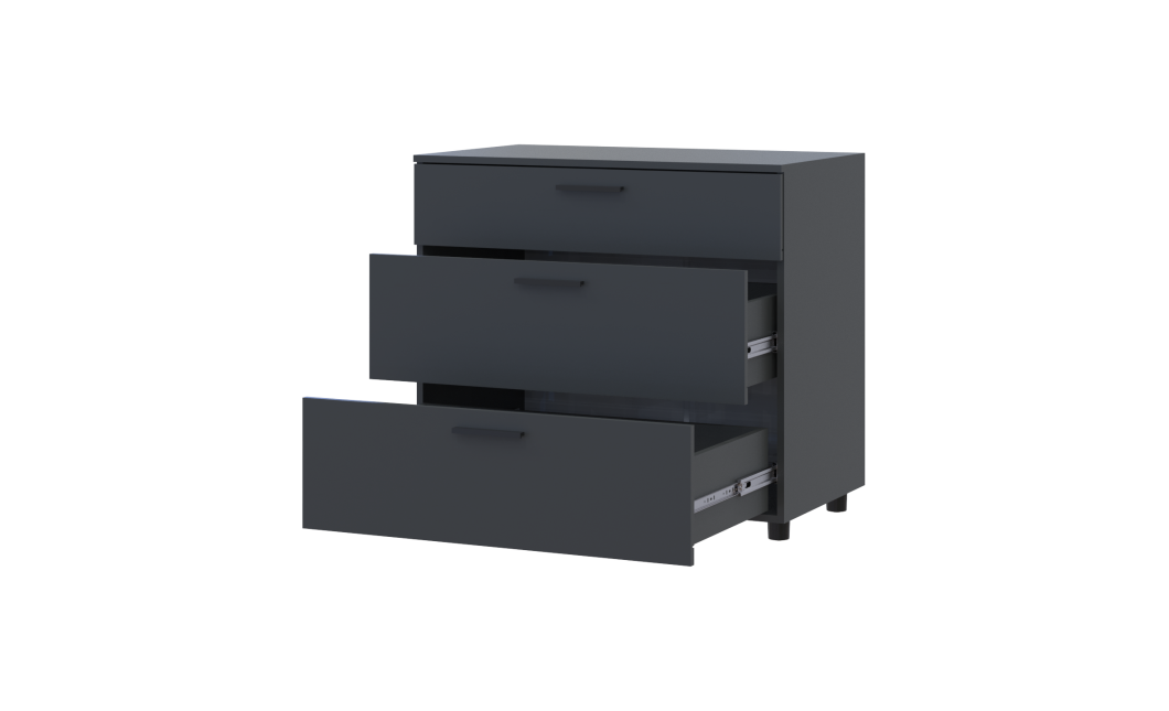 Kommode Doros Thorn Anthrazit 3 Schubladen 90x51,6x80 (41510161)