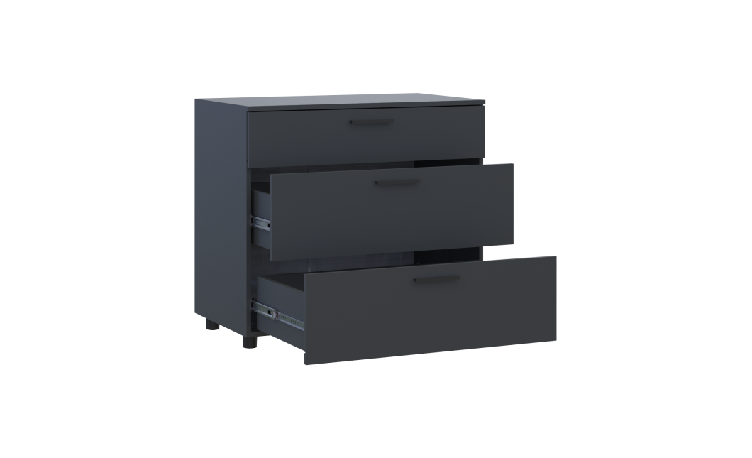 Kommode Doros Thorn Anthrazit 3 Schubladen 90x51,6x80 (41510161)