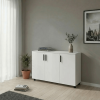 Kommode Doros Thorn Weiß 3 Türen 135x51,6x80 (41510169)