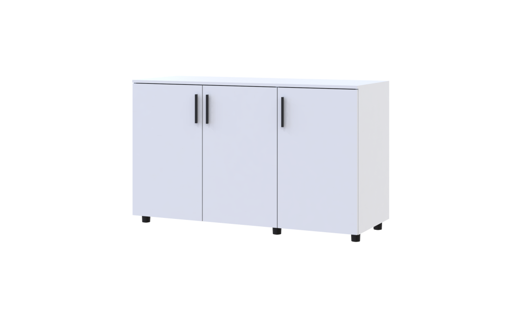 Kommode Doros Thorn Weiß 3 Türen 135x51,6x80 (41510169)