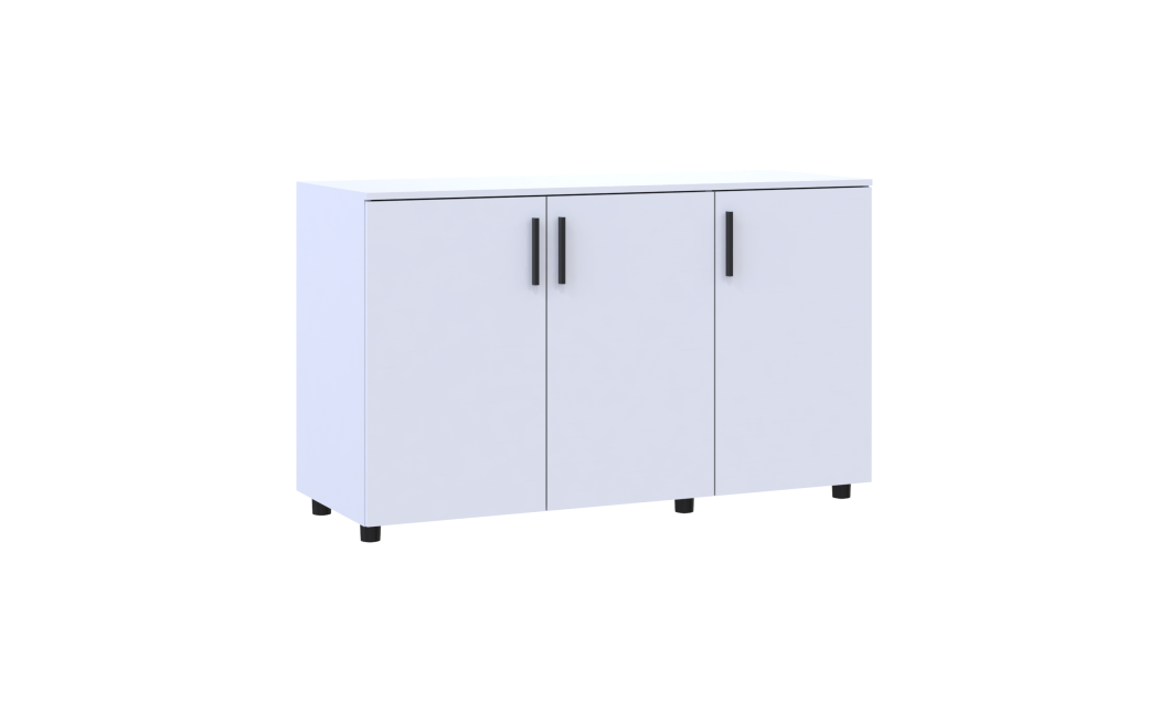 Kommode Doros Thorn Weiß 3 Türen 135x51,6x80 (41510169)