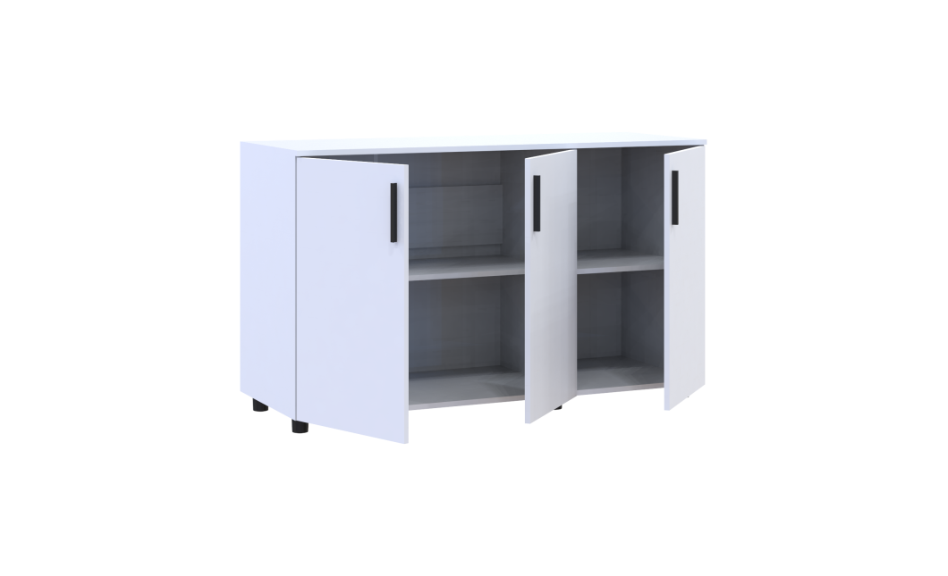 Kommode Doros Thorn Weiß 3 Türen 135x51,6x80 (41510169)
