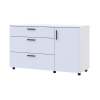 Kommode Doros Thorn Weiß 3 Schubladen 1 Tür 135x51,6x80 (41510181)