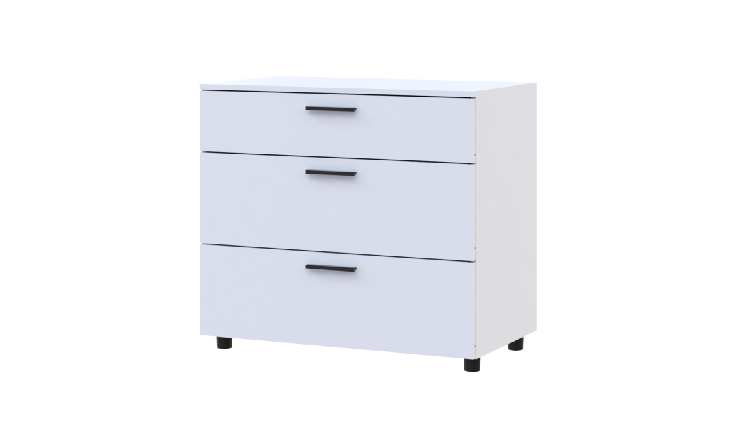 Kommode Doros Thorn Weiß 3 Schubladen 90x51,6x80 (41510157)