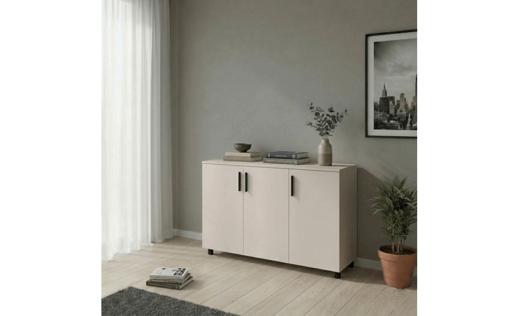 Kommode Doros Thorn Kaschmir 3 Türen 135x51,6x80 (41510175)