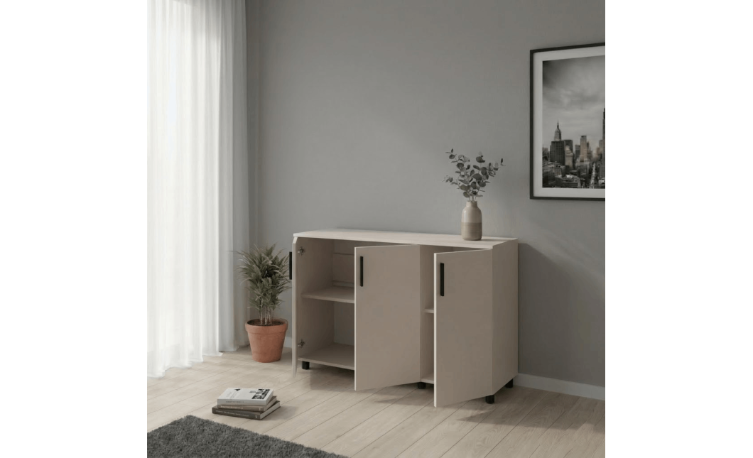 Kommode Doros Thorn Kaschmir 3 Türen 135x51,6x80 (41510175)