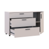 Kommode Doros Thorn Kaschmir 3 Schubladen 1 Tür 135x51,6x80 (41510187)