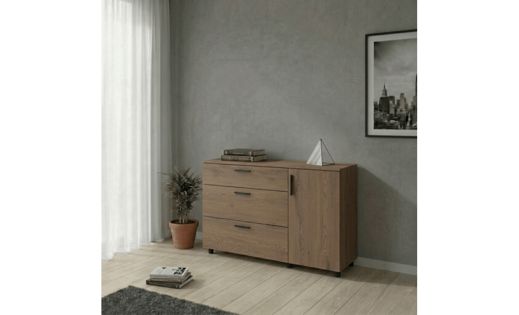 Kommode Doros Thorn Cremona Cannolo 3 Schubladen 1 Tür 135x51,6x80 (41510177)
