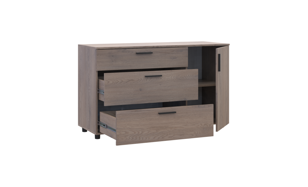 Kommode Doros Thorn Cremona Cannolo 3 Schubladen 1 Tür 135x51,6x80 (41510177)