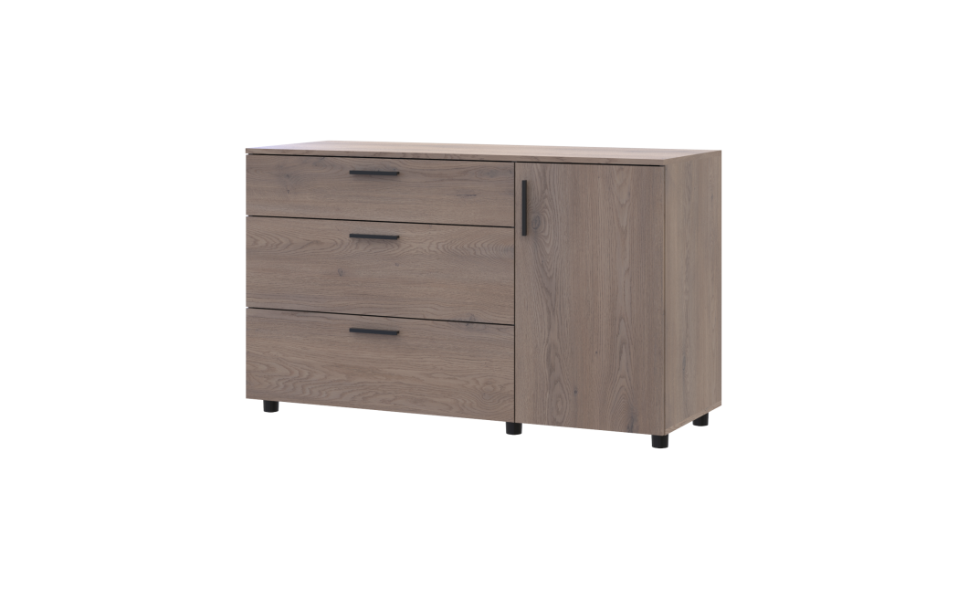 Kommode Doros Thorn Cremona Cannolo 3 Schubladen 1 Tür 135x51,6x80 (41510177)