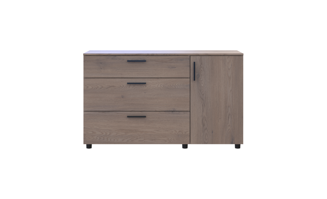 Kommode Doros Thorn Cremona Cannolo 3 Schubladen 1 Tür 135x51,6x80 (41510177)