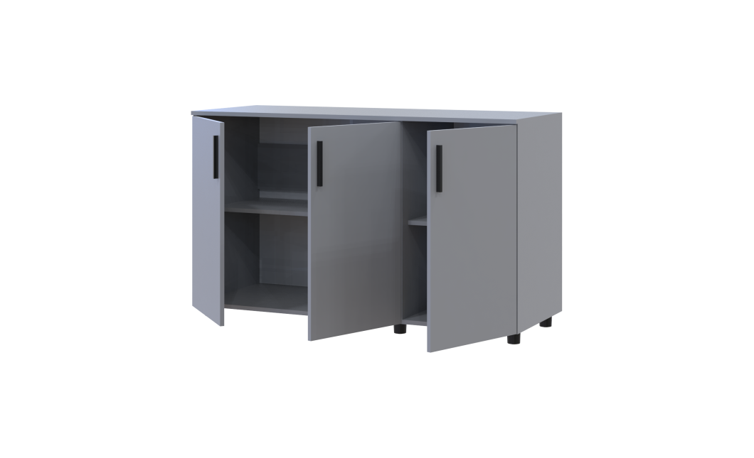Kommode Doros Thorn Grau 3 Türen 135x51,6x80 (41510171)