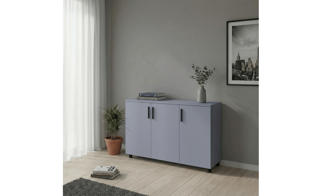 Kommode Doros Thorn Grau 3 Türen 135x51,6x80 (41510171)