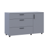 Kommode Doros Thorn Grau 3 Schubladen 1 Tür 135x51,6x80 (41510183)